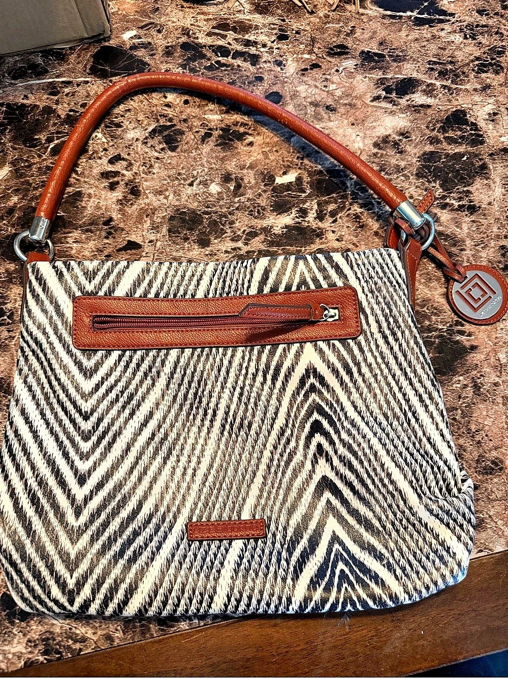 The Sak Geometric Shoulder Bag Brown & Black